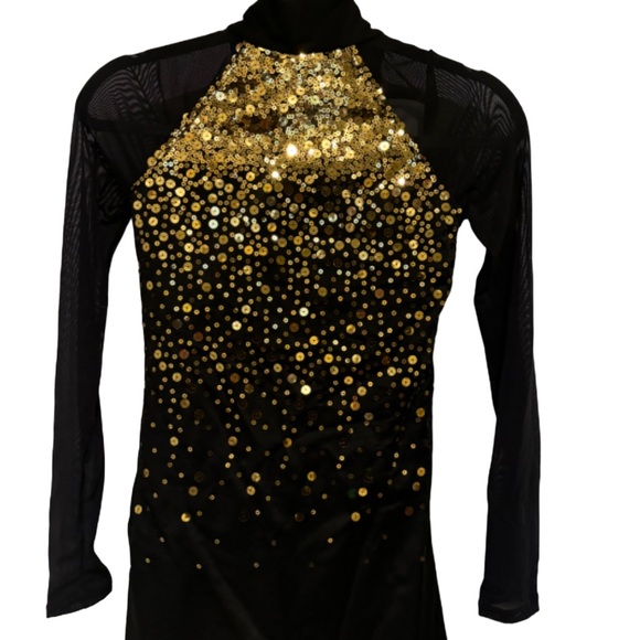 Balera Womens Sequined Shift Dress with Attached Biketard for Dance - Picture 3 of 7